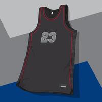 Basketball uniform with red lining design template vector