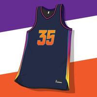 Vibrant color combination of basketball design template front view vector