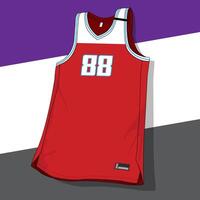 Modern design of team basketball uniform in red and white color combination vector