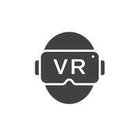 The vr logo is shown in black and white vector