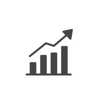 A graph chart icon with an arrow going up vector