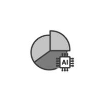 Ai and computer chip icon on white background vector