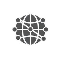 A globe with people connected to it vector