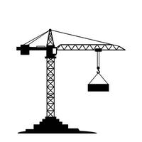 Silhouette of a crane on a white background vector