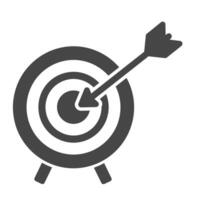 Target with arrow in the center of the target, icon vector