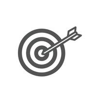 Target and arrow in the center of the target line icon vector