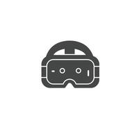 A black and white image of a virtual reality headset vector