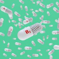 Close-up of a pill capsule with the label Vitamin B2 photo