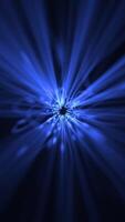 Digital data flow motion background animation with a stream of flowing blue fiber optic light data nodes and particles. This vertical technology background is full HD and a seamless loop. video