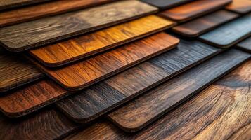 A variety of wood flooring samples photo