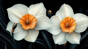 Elegant Daffodil Flowers Abstract photo