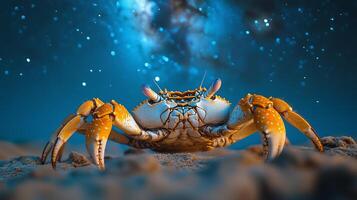 A crab with a starry background photo