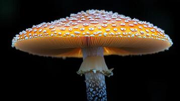 A mushroom with white dots on it photo