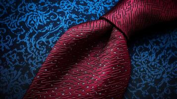 A red tie on a blue background photo