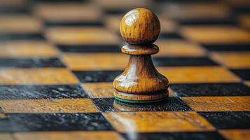 chess piece is sitting on a checkered board photo