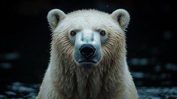 Polar bear portrait. AI photo