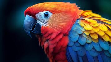 A close up of a colorful parrot photo