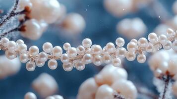 Pearls are hanging from the branches of a tree photo