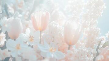 A bunch of white flowers are in the foreground photo