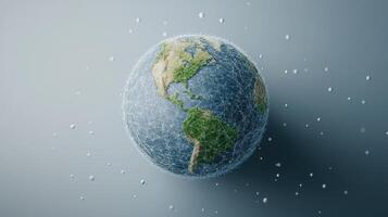 Digital Earth Globe with Network Connections Representing Global Communication and Technology on a Light Background photo