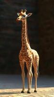 Giraffe standing gracefully in the sunlight at a wildlife reserve during the afternoon photo