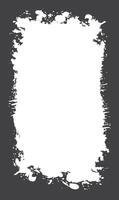Abstract Black Ink Stain Rough Vertical Frame Template with Copy Space vector
