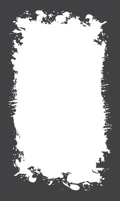 Abstract Black Ink Stain Rough Vertical Frame Template with Copy Space