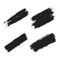 Elements Set of Black Abstract Long Line Brush Strokes vector