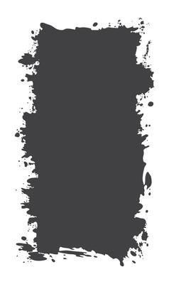 Abstract Black Ink Stain Watercolor Rough Rustic Vertical Frame Background with Empty Space for Banner