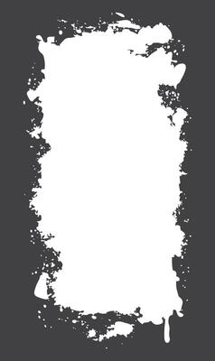 Minimalist Abstract Black Ink Stain Watercolor Rough Rustic Vertical Frame Background with Copy Space