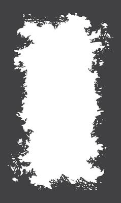 Simple Abstract Black Ink Stain Watercolor Rough Rustic Vertical Frame Background with Copy Space