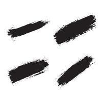 Elements Set of Simple Black Abstract Long Line Rough Brush Strokes vector