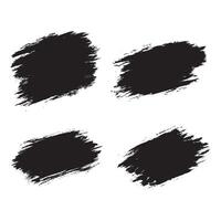Elements Set of Black Abstract Wide Rustic Brush Strokes vector