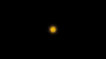 Glowing Golden Particle Sphere Rotating in Darkness. video