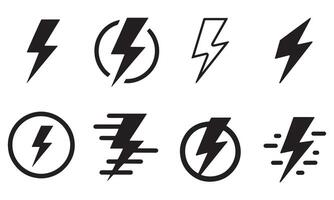 Lightning bolt icon set vector