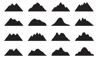 Flat design mountain range silhouette set vector