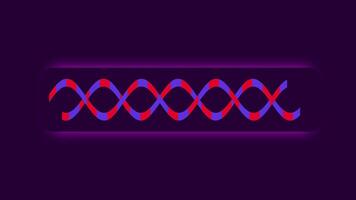 A glowing neon representation of a double helix against a dark background, emphasizing the futuristic aspect of genetic engineering video