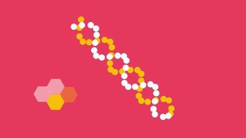 un fragmentado adn secuencia con dispersado elementos, simbolizando mutaciones, genético variaciones, y evolutivo cambios en biología video