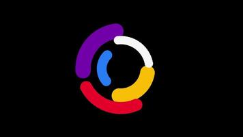 Colorful energy orbits swirl in synchronization, symbolizing cosmic balance, rotational harmony, and the dynamic motion of celestial mechanics. video