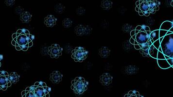 A mesmerizing quantum nebula with glowing orbs and intricate atomic patterns, symbolizing cosmic energy radiating through the universe. video