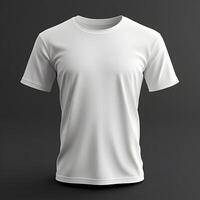 Crisp presentation of a plain white t-shirt against a neutral background photo