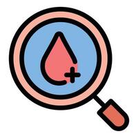 Blood test icon in flat line style representing medical diagnostics health checkups and laboratory analysis ideal for healthcare and medical concepts. vector
