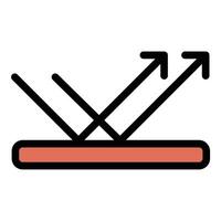 Reflection icon in flat line style representing mirror images light physics and self-awareness ideal for science optics and personal growth concepts. vector