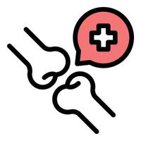 Bone checkup icon in flat line style representing skeletal health X-rays and orthopedic examination ideal for medical healthcare and diagnostic concepts. vector