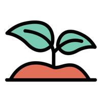 Sprout icon in flat line style representing new growth agriculture and sustainability ideal for farming gardening and environmental concepts. vector