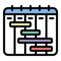 Planner icon in flat line style representing scheduling organization and time management ideal for productivity planning and efficiency concepts. vector
