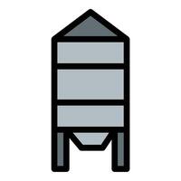Silo icon in flat line style representing grain storage agriculture and food preservation ideal for farming logistics and agribusiness concepts. vector