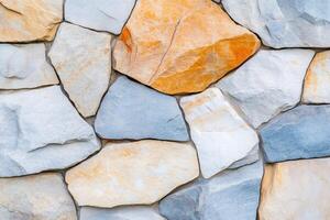 Decorative stone wall cladding creating beautiful patterns photo