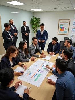 A group of people sitting around a table photo