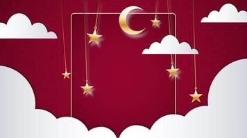 Beautiful Crescent and Lanterns Animation Islamic Blank Background video